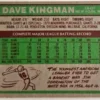 Dave Kingman Topps 1976 card 40 back