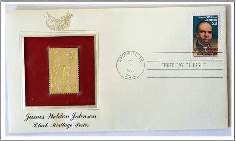 United States FDC 22kt James Weldon Johnson Black Heritage Series Feb 2 ...