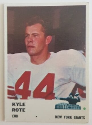 Kyle Rote Fleer 1961 NFL Sports Trading Card #69 New York Giants
