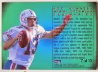 Dan Marino Flair "Hot Numbers" 1995 Card #7 of 10 Miami Dolphins Back