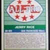 Jerry Rice Score All Pro 1989 Card # 292 Back