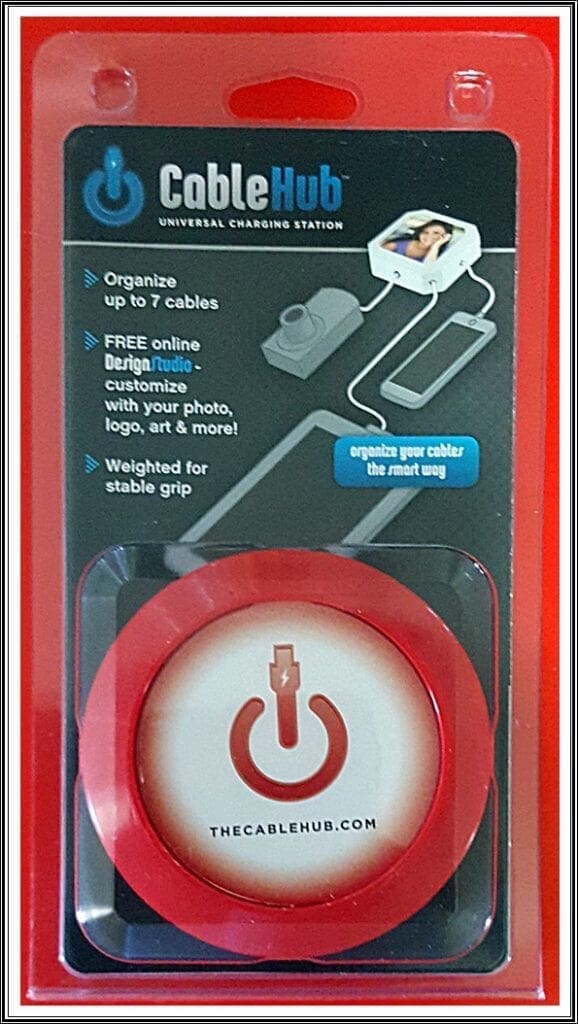 Cable Hub Universal Charging Station Cable Organizer (Red or Black) - red