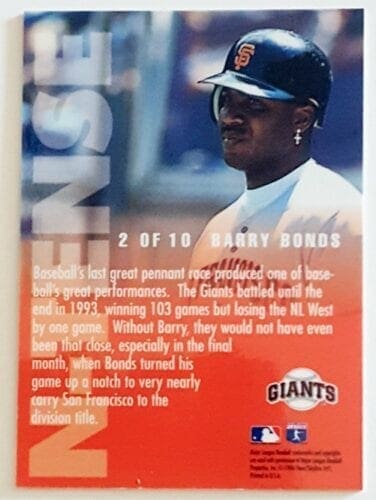Barry Bonds E-XL N-tense 1996 Back
