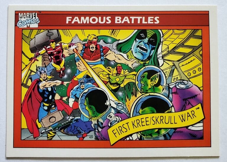 Famous Battles Marvel 1990 Kree -vs- The Skrull Card #123