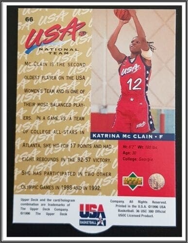Katrina McClain Upper Deck 1996 Back