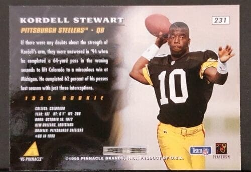 Kordell Stewart Pinnacle 1995 Back