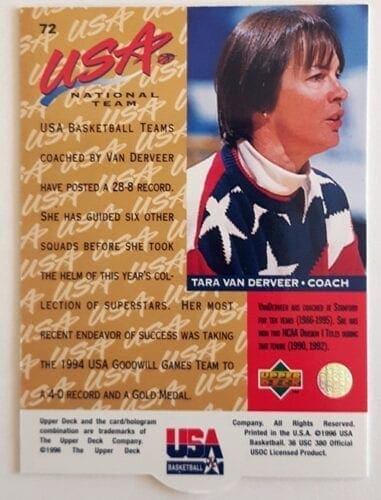 Tara Van Derveer Upper Deck Back