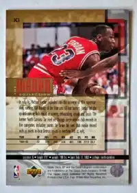 The Michael Jordan Collection Upper Deck 1996 Card #JC1 Back