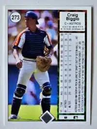 Craig Biggio Upper Deck 1989 Card #273 Back