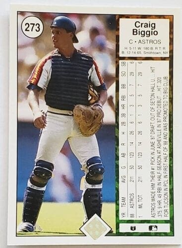 Craig Biggio Upper Deck 1989 Back