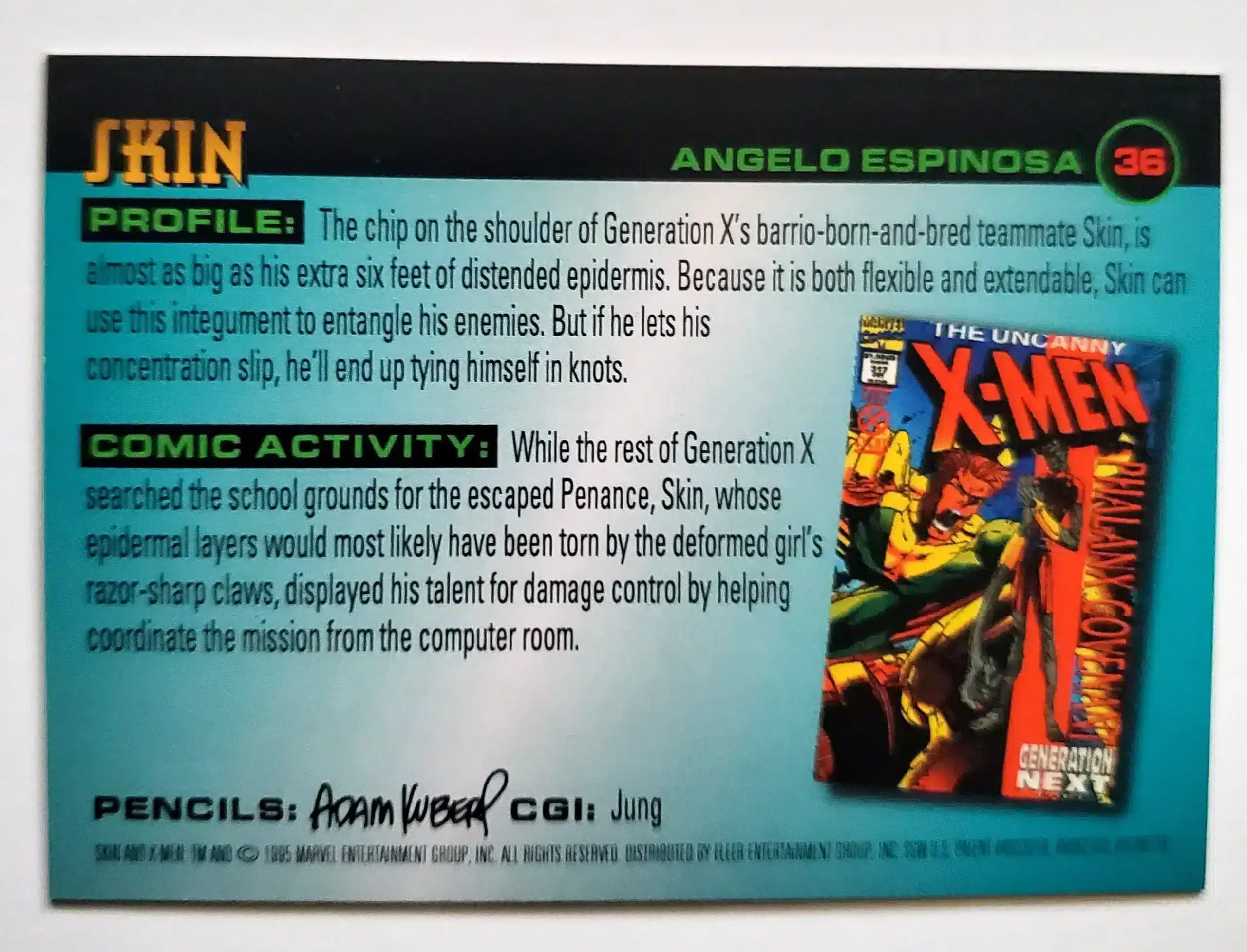 Skin Fleer 1996 Card #36 Back