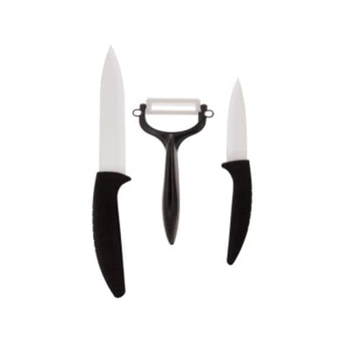 Ceramic Cutlery Set 3-Piece with Anti-Slip Grip Open