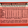 Andres Galarraga Topps 1986 Card 40TBack