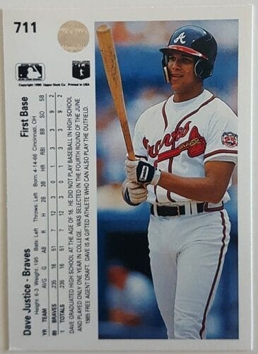 Dave Justice Upper Deck 1990