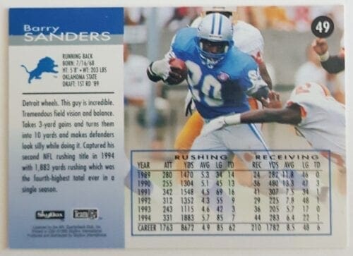 Pin on Barry Sanders NFL Cards