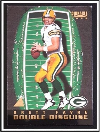 Brett Favre "Double Disguise" Pinnacle 1996 Card #13 of 20