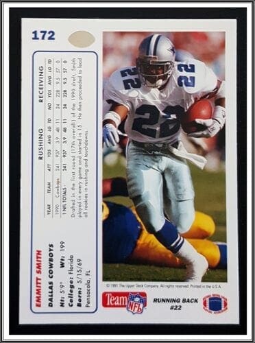 Emmitt Smith Upper Deck 1991 NFL card #172