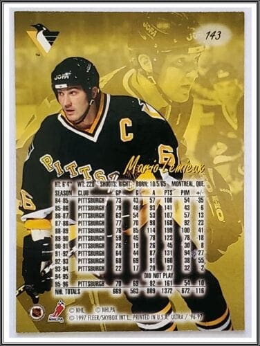 Mario Lemieux Flair Ultra 1996-97 Back