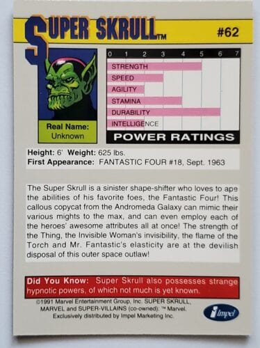Spiderman Heroes And Villains Card #044 Super Skrull