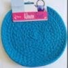 Blue Absorbent Cotton Woven Trivet 8" diameter