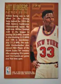 Patrick Ewing Flair 1994 Card #3 of 20 back