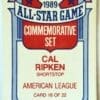 Cal Ripken Topps 1989 "All-Star" MLB Trading Card #16 of 22 Back