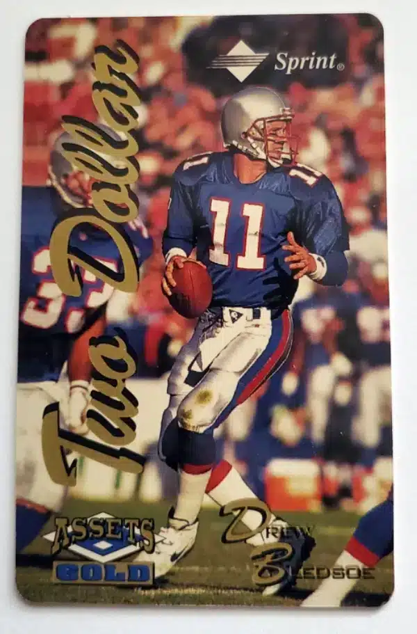 drew bledsoe classic-asset-gold-phone-card-2-dollars- card -5062 Drew Bledsoe 2 Phone Card