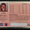 Jerry Rice Action Packed 1990 Card 248 Back