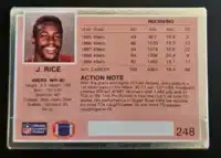 Jerry Rice Action Packed 1990 Card 248 Back