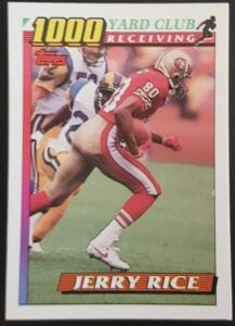 Jerry Rice Topps"1000 Yard Club" 1991 NFL Trading Card # 1