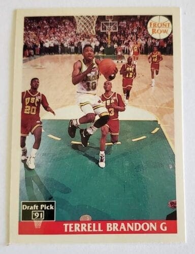 Terrell Brandon Front Row 1991 NBA Trading Card #10 University of Oregon Italian Version