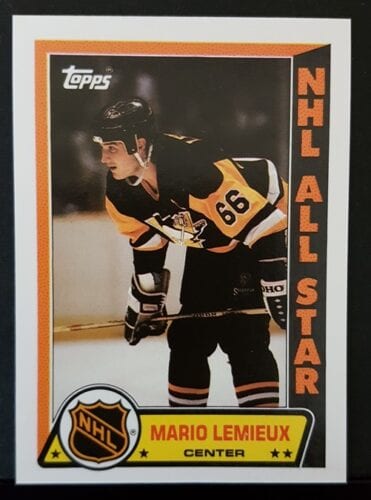 Mario Lemieux Topps Sticker 1989 NHL Sports Trading Card #3