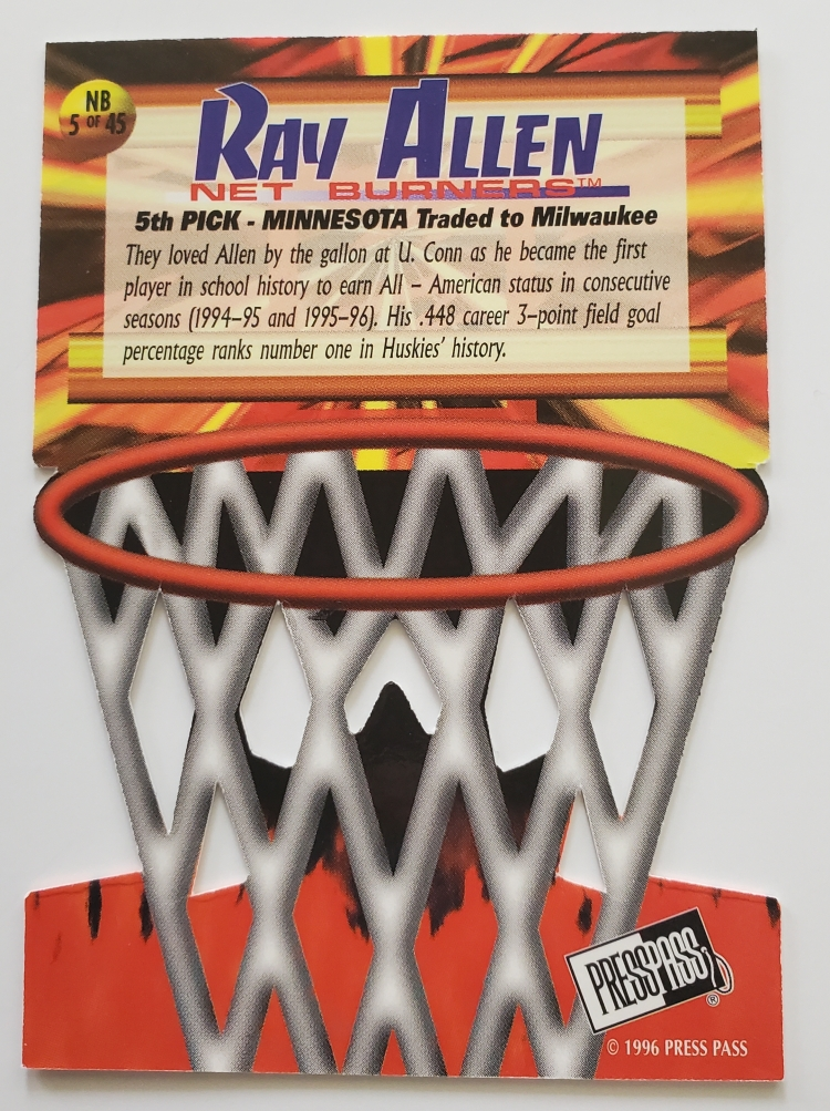 Ray Allen Net Burners Press Pass 1996 #5 Back