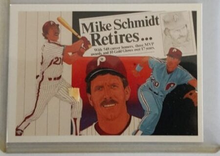 Mike Schmidt 1990 Upper Deck "Retires" MLB Sports Card #20