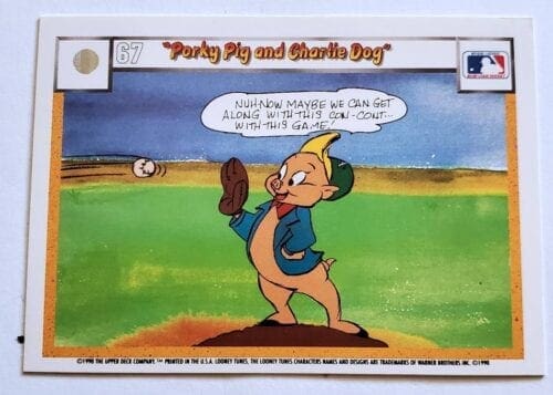 Upper Deck 1990 #58 "Porky Pig and Charlie Dog" Back
