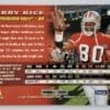 Jerry Rice Pinnacle 1995 NFL Trading Card #4 Back