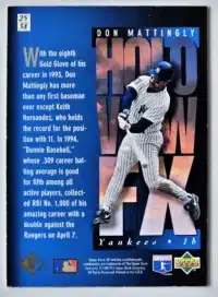 Don Mattingly Upper Deck 1994 holoview fx 25 of 38 Back