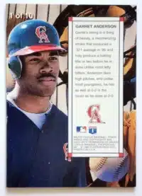 Garret Anderson E-XL 1996 #1 of 10 Back