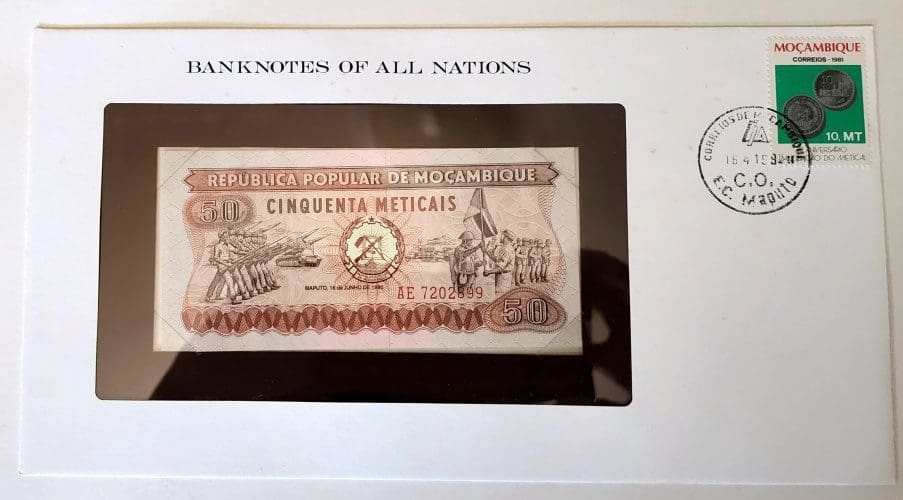 Banknote of Mozambique 50 Meticais