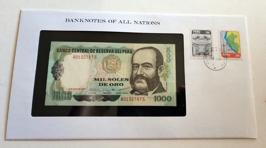 Banknote of Peru 1000 Soles