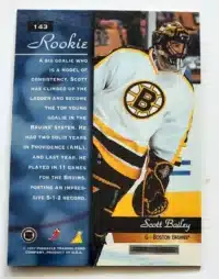 Scott Bailey Pinnacle Zenith 1997 Card #143 Back