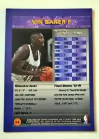 Vin Baker Topps Finest 1994 Card 66