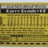 Barry Bonds Topps 1990 MLB Trading Card #220 back