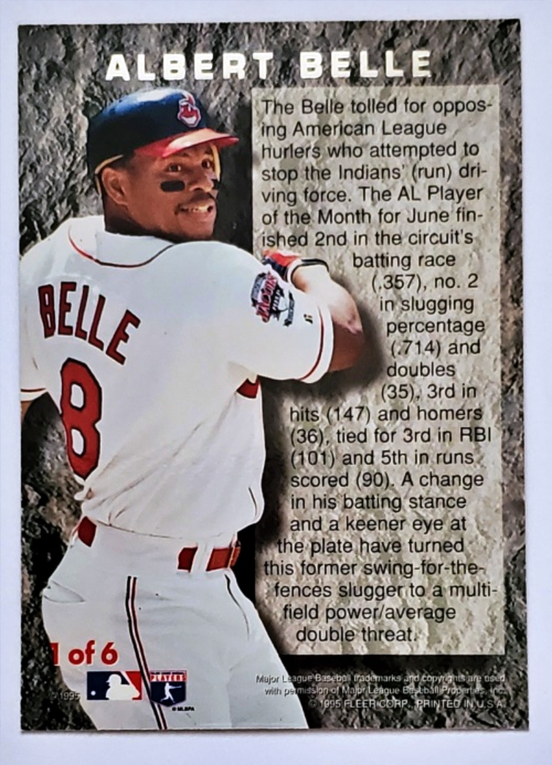 Albert Belle Fleer Ultra 1995 Card #1 of 6 Back