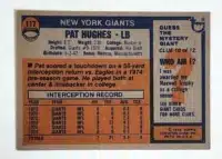 Pat Hughes Topps 1976 Card #117 Back