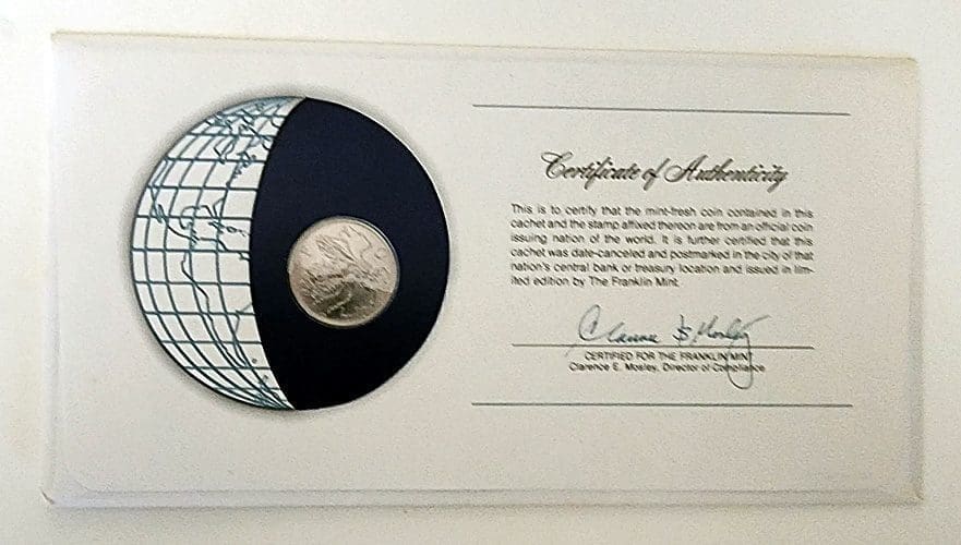 Coins Of All Nations San Marino Fresh Mint Coin Franklin Mint C.O.A Back