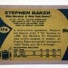 Stephen Baker Topps 1989 NFL Sports Trading Card #174 Back