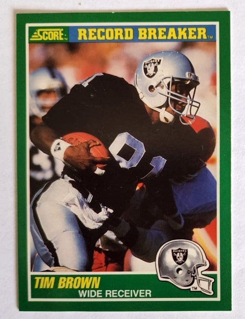 Tim Brown Record Breaker Score 1989 Card #328 LA Raiders