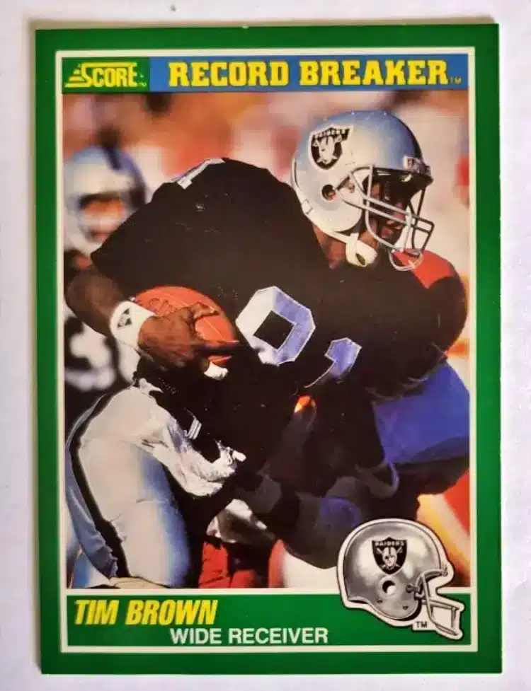 Tim Brown Record Breaker Score 1989 Card #328
