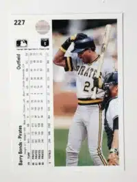 Barry Bonds Upper Deck 1990 Card #227 Back